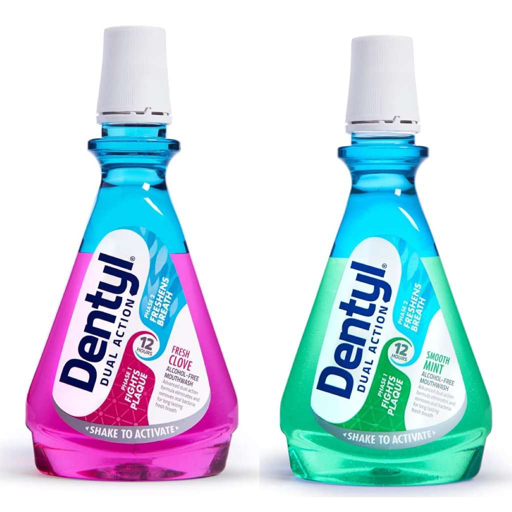 Dentyl Dual Action CPC Mouthwash / Dentyl Dual Action Smooth Mint Plaque-Reducing CPC Mouthwash, 500ml