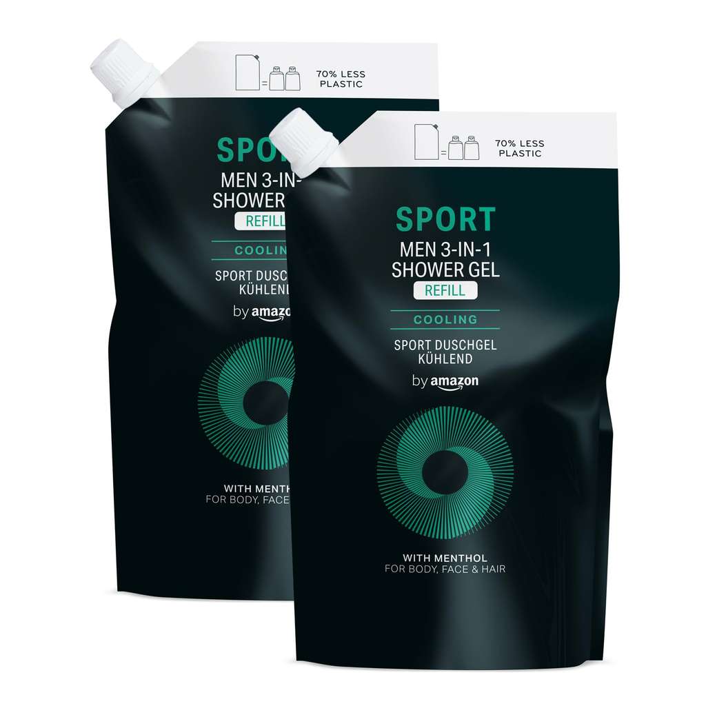 Amazon Men Sport 3in1 Shower Gel Refill, 2 x 1000ml - £3.87 / £3.46 S&S